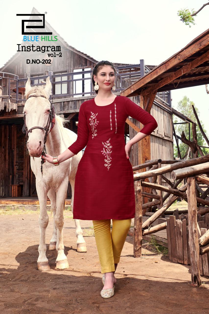 Blue Hill Sinstagram Vol 2  Latest Fancy Regular Casual Wear Pure Cotton  Kurtis Collection 